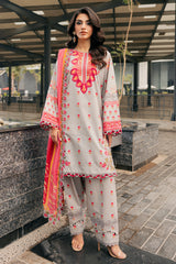 3-PC Embroidered Lawn Shirt with Embroidered Chiffon Dupatta and Trouser DSCC4-01