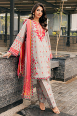 3-PC Embroidered Lawn Shirt with Embroidered Chiffon Dupatta and Trouser DSCC4-01