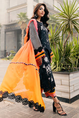 3-PC Embroidered Lawn Shirt with Embroidered Chiffon Dupatta and Trouser AK5-02