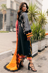 3-PC Embroidered Lawn Shirt with Embroidered Chiffon Dupatta and Trouser AK5-02