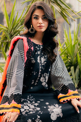 3-PC Embroidered Lawn Shirt with Embroidered Chiffon Dupatta and Trouser AK5-02