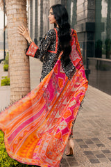 3-PC Embroidered Lawn Shirt with Embroidered Chiffon Dupatta and Trouser BAS5-05
