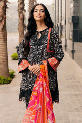 3-PC Embroidered Lawn Shirt with Embroidered Chiffon Dupatta and Trouser BAS5-05