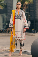 3-PC Embroidered Lawn Shirt with Embroidered Chiffon Dupatta and Trouser CIN5-04