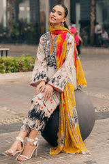 3-PC Embroidered Lawn Shirt with Embroidered Chiffon Dupatta and Trouser CIN5-04