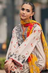 3-PC Embroidered Lawn Shirt with Embroidered Chiffon Dupatta and Trouser CIN5-04