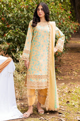 3-PC Unstitched Embroidered Lawn Shirt with Embroidered Lawn Dupatta and Trouser CRN4-09