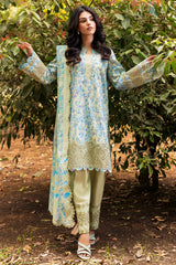 3-PC Unstitched Embroidered Lawn Shirt with Embroidered Lawn Dupatta and Trouser CRN4-05