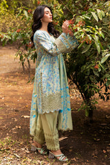 3-PC Unstitched Embroidered Lawn Shirt with Embroidered Lawn Dupatta and Trouser CRN4-05