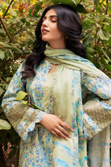 3-PC Unstitched Embroidered Lawn Shirt with Embroidered Lawn Dupatta and Trouser CRN4-05