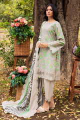 3-PC Unstitched Embroidered Lawn Shirt with Embroidered Lawn Dupatta and Trouser CRN4-08