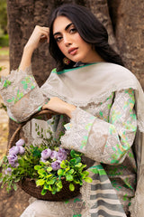 3-PC Unstitched Embroidered Lawn Shirt with Embroidered Lawn Dupatta and Trouser CRN4-08