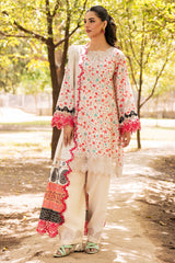 3-PC Unstitched Embroidered Lawn Shirt with Embroidered Lawn Dupatta and Trouser CRN4-04