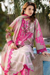 3-PC Unstitched Printed Embroidered Lawn Collection SH5-09