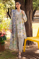 3-PC Unstitched Embroidered Lawn Shirt with Embroidered Lawn Dupatta and Trouser CRN4-03