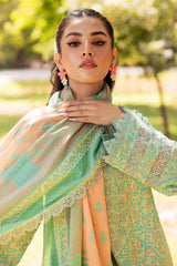 3-PC Unstitched Embroidered Lawn Shirt with Embroidered Lawn Dupatta and Trouser CRN4-10