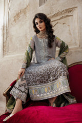 3-Pc Unstitched Embroidered Printed Chiffon Collection VSL6-12