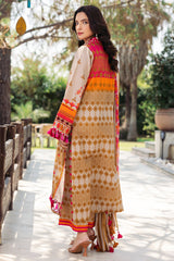 3-PC Unstitched Printed Lawn Shirt with Chiffon Dupatta and Trouser CP4-47