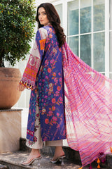 3-PC Unstitched Printed Lawn Shirt with Chiffon Dupatta and Trouser CP4-42