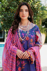 3-PC Unstitched Printed Lawn Shirt with Chiffon Dupatta and Trouser CP4-42