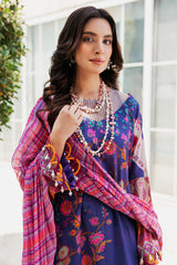 3-PC Unstitched Printed Lawn Shirt with Chiffon Dupatta and Trouser CP4-42