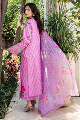 3-PC Unstitched Printed Lawn Shirt with Chiffon Dupatta and Trouser CP4-44