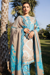 3-PC Unstitched Printed Embroidered Lawn Collection SH5-12