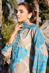 3-PC Unstitched Printed Embroidered Lawn Collection SH5-12