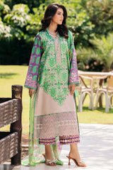 3-PC Unstitched Printed Lawn Shirt with Chiffon Dupatta and Trouser CP4-43