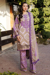3-PC Unstitched Printed Embroidered Lawn Collection SH5-11