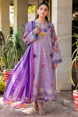 3-PC Unstitched Printed Lawn Shirt with Chiffon Dupatta and Trouser CP4-40