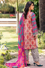 3-PC Unstitched Printed Lawn Shirt with Chiffon Dupatta and Trouser CP4-46