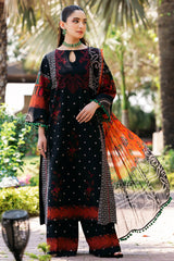 3-PC Unstitched Printed Lawn Shirt with Chiffon Dupatta and Trouser CP4-45