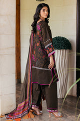 3-PC Unstitched Printed Lawn Shirt with Chiffon Dupatta and Trouser CP4-55