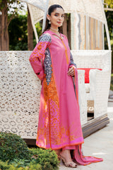 3-PC Unstitched Printed Lawn Shirt with Chiffon Dupatta and Trouser CP4-54