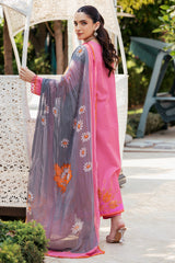 3-PC Unstitched Printed Lawn Shirt with Chiffon Dupatta and Trouser CP4-54