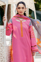 3-PC Unstitched Printed Lawn Shirt with Chiffon Dupatta and Trouser CP4-54