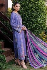 3-PC Unstitched Printed Lawn Shirt with Chiffon Dupatta and Trouser CP4-57