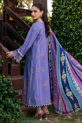 3-PC Unstitched Printed Lawn Shirt with Chiffon Dupatta and Trouser CP4-57