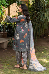 3-PC Embroidered Lawn Shirt with Embroidered Voil Dupatta and Trouser CRN4-19P