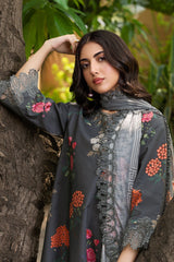 3-PC Embroidered Lawn Shirt with Embroidered Voil Dupatta and Trouser CRN4-19P