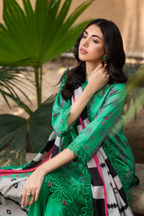 3-PC Embroidered Lawn Shirt with Embroidered Voil Dupatta and Trouser CRN4-25P