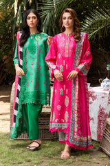 3-PC Embroidered Lawn Shirt with Embroidered Voil Dupatta and Trouser CRN4-25P