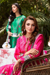 3-PC Unstitched Embroidered Lawn Shirt with Embroidered Voil Dupatta and Trouser CRN4-26