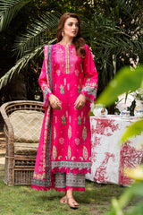 3-PC Unstitched Embroidered Lawn Shirt with Embroidered Voil Dupatta and Trouser CRN4-26