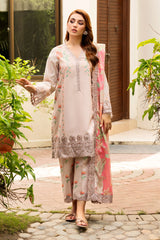 3-PC Embroidered Lawn Shirt with Embroidered Voil Dupatta and Trouser CRN4-23P