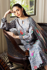 3-PC Embroidered Lawn Shirt with Embroidered Chiffon Dupatta and Trouser CRN4-16P