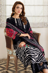 3-PC Unstitched Embroidered Lawn Shirt with Embroidered Chiffon Dupatta and Trouser CRN4-13