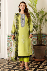 3-PC Unstitched Embroidered Lawn Shirt with Embroidered Chiffon Dupatta and Trouser CRN4-17