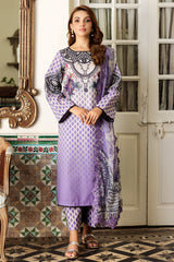 3-PC Printed Lawn Shirt with Embroidered Chiffon Dupatta and Trouser AS4-55